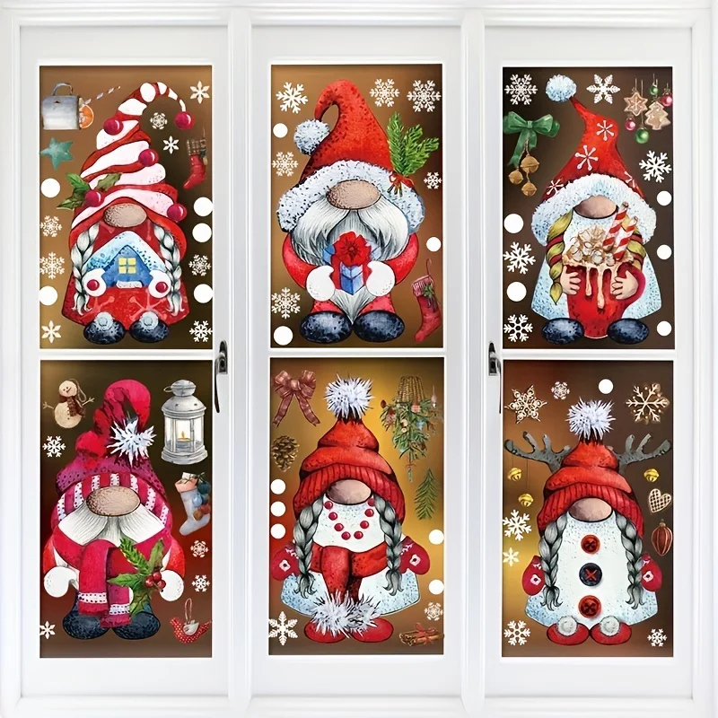 103PCS Xmas Window Clings for Glass Christmas Decals Xmas Santa Stickers window stickers christmas stickers