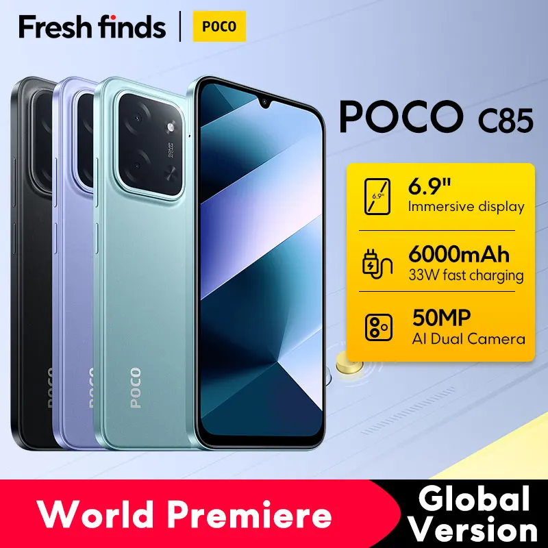 世界初公開】POCO C85 グローバルバージョン スマートフォン 128/256GB