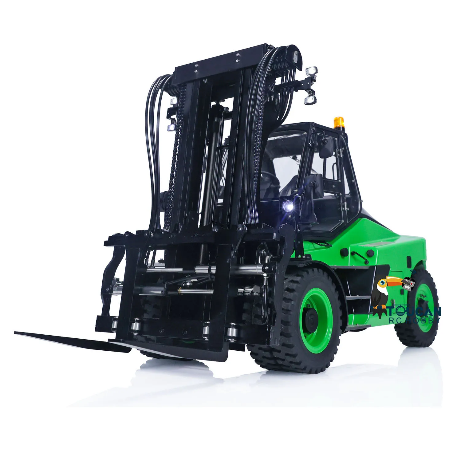 Toys 1/14 LESU Aoue-LD160S RC Hydraulic Forklift Assembled Painted Green Engineering Truck Cars Light Sound Model THZH1470 2