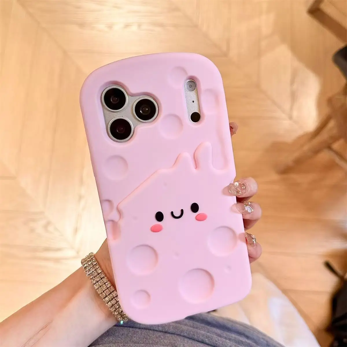 Lovely 3D Cheese Shape Silicone Phone Case Cover
