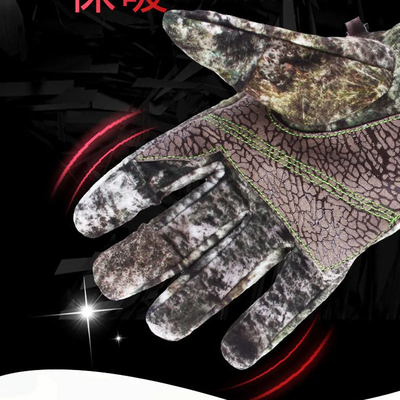 Winter Windproof Velour Gloves Thick Cotton Finger Cutting Outdoor Sports Fishing Hunting Shooting HVIP