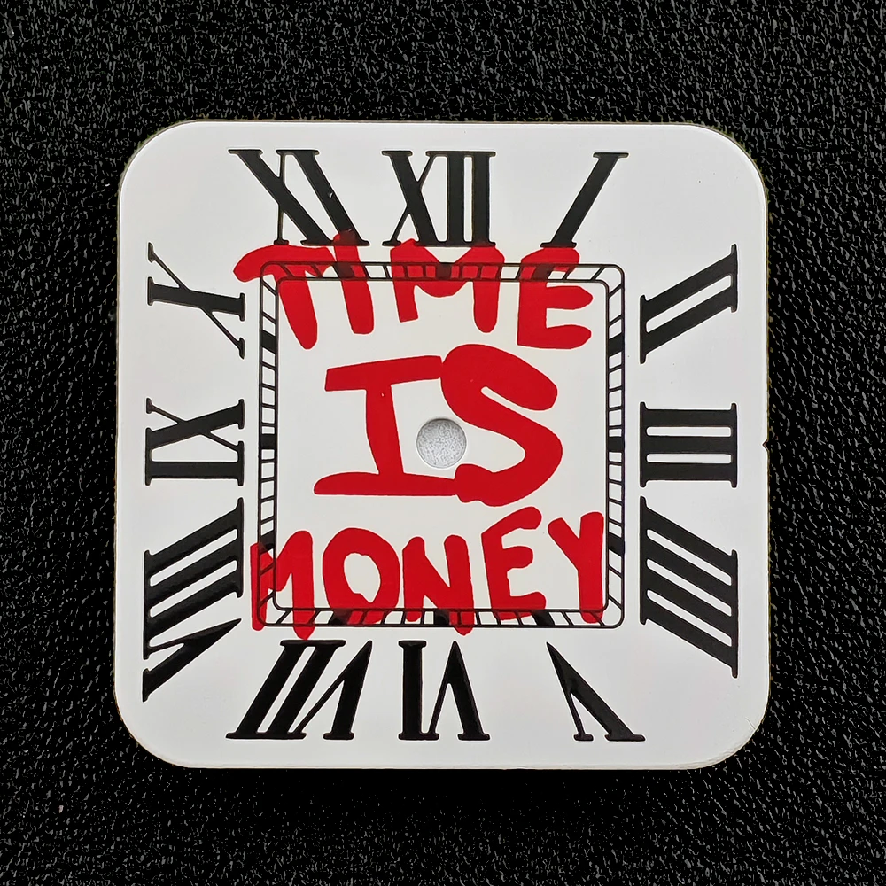 Square Dial 'Time is Money' Customized Watch Face for Premium Watch Accessories
