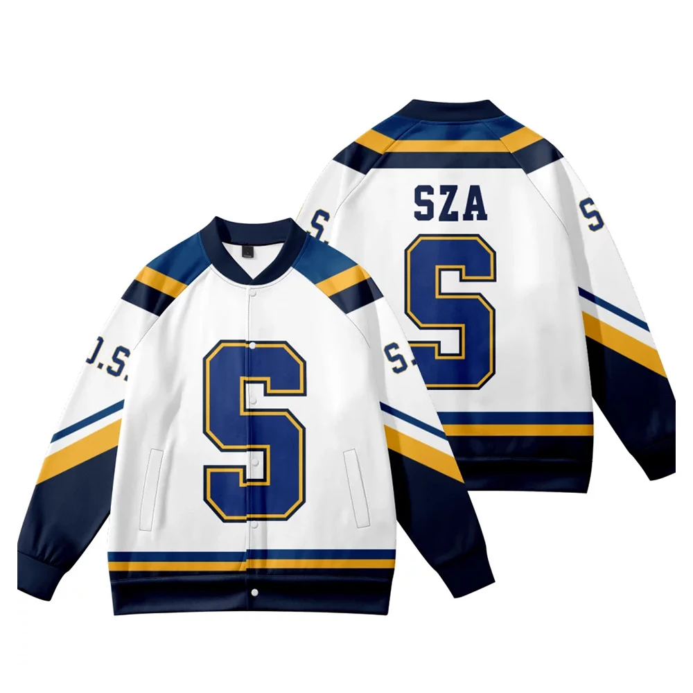 SZA S JERSEY SOS Merch Baseball Uniform Jacket Cosplay Long Sleeve Women Men Sweatshirt Fashion Clothes 2