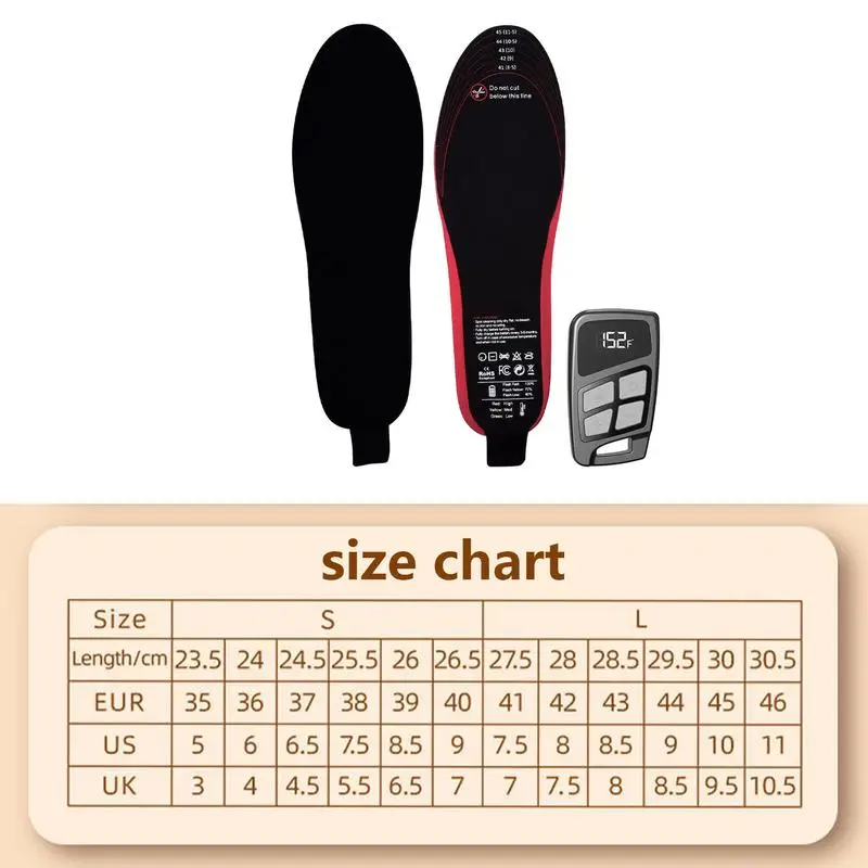 Heated Insoles for Men Rechargeable Fast Heating Electric Insoles with 3 Temperature Settings and Remote 3500mAh Battery heated shoe insoles