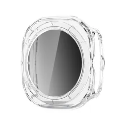 Premium Protective PC Case Cover with Screen Protector Glass for Watch8 9 44mm (Clear privacy)