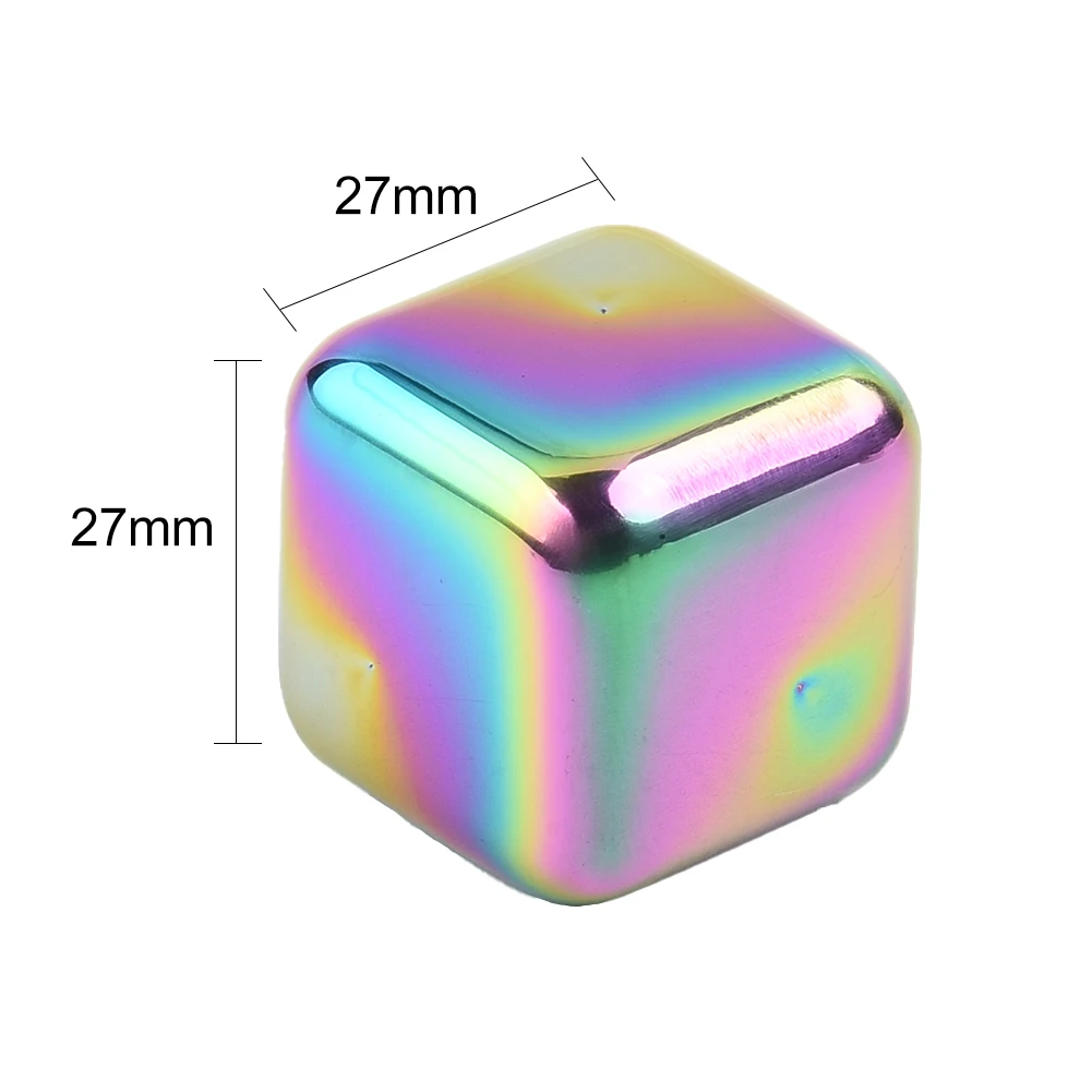 Stainless Steel Ice Cubes Reusable Chilling Stones For Whiskey Wine Wine Cooling Cube Chilling Rock Party Bar Tool 1Pcs whiskey stones whiskey ice cubes set