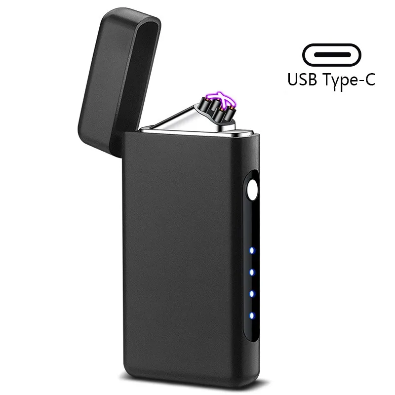 

Ветрозащитная зажигалка с двойной дугой, USB Type-C