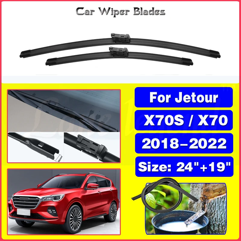 

Car Front Wipers For Jetour X70 X70s 2018 2019 2020 2021 2022 Wiper Blade Rubber Windshield Windscreen Car Accessories 24"+19"