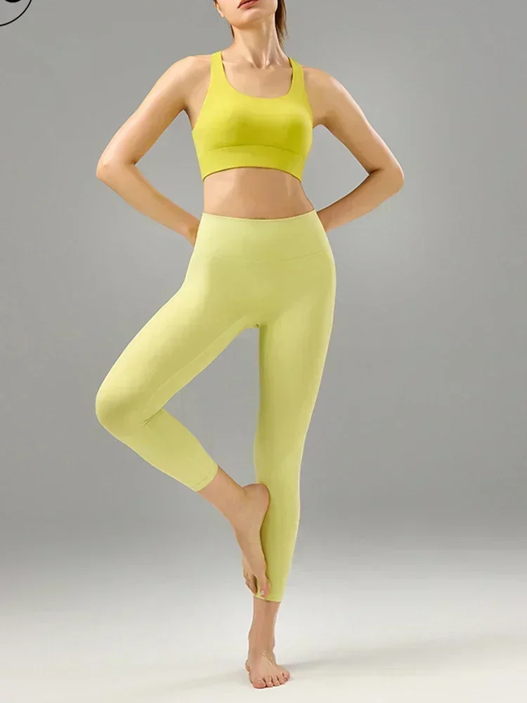 Yoga Pants Summer High Waist Hip Sports Tights High Elastic Nude Abdomen Fitness Pants