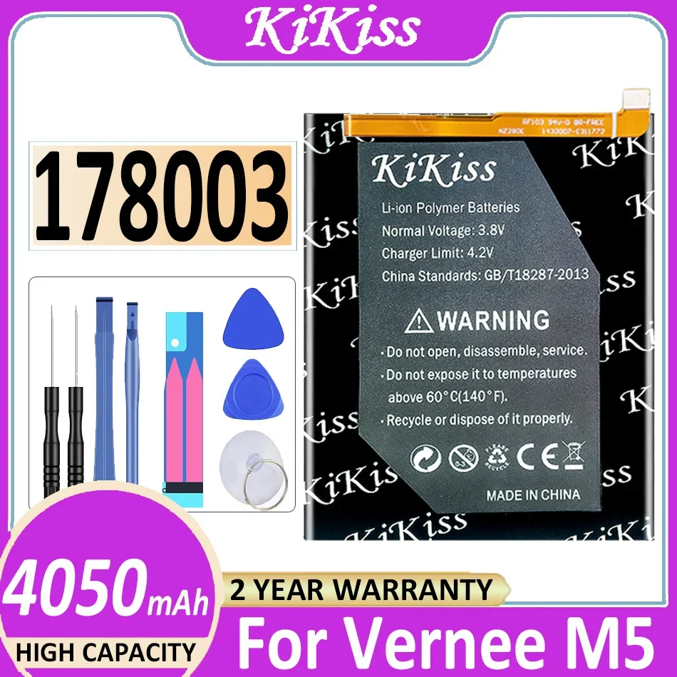 

Оригинальный аккумулятор KiKiss 4050 мАч для Vernee M5 178003 для VerneeM5 Bateria