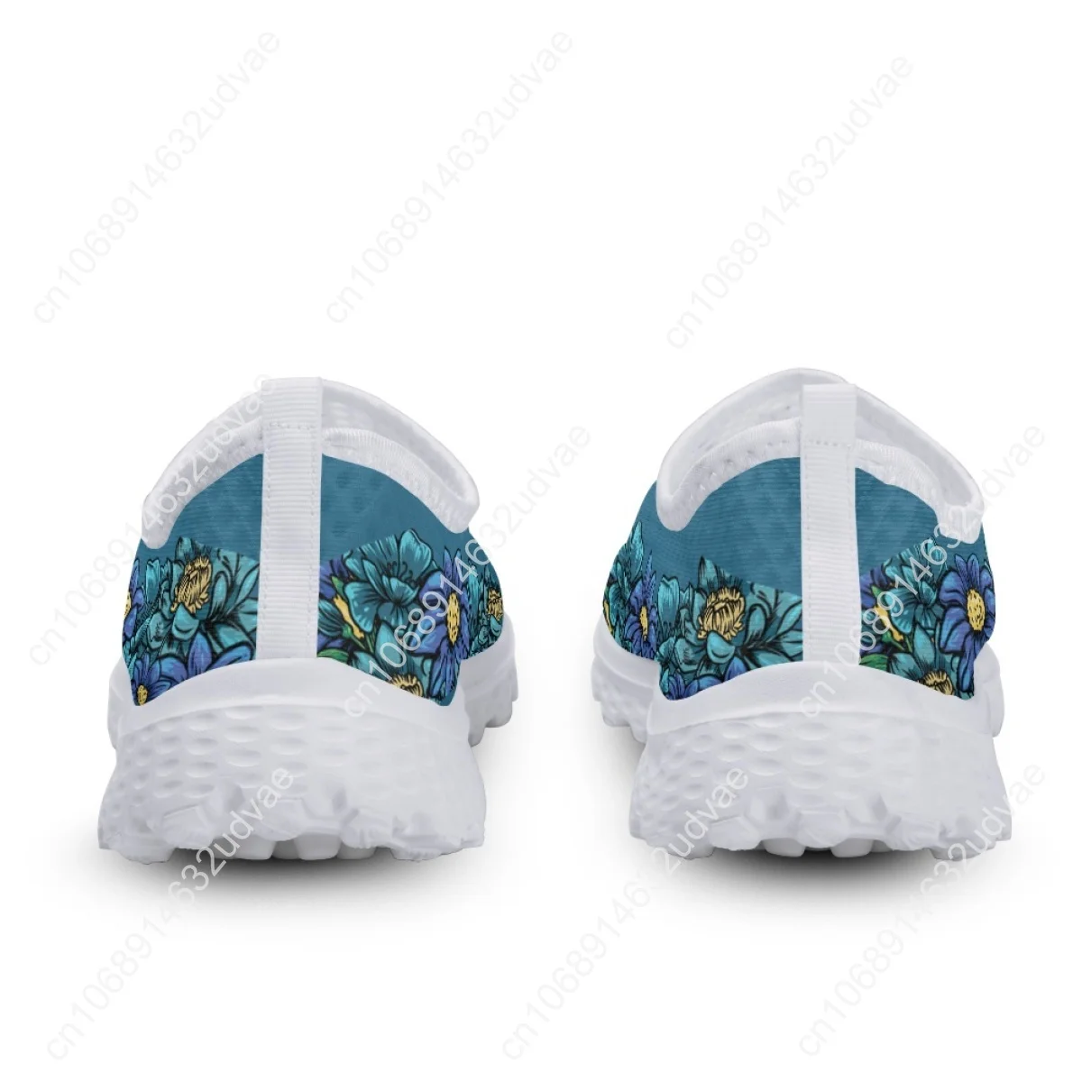 Lovely Boxer Dog Print Slip-on Mesh Shoes Custom Personalized Flats for Dog Lovers Floral Light Loafers for Mom Gift