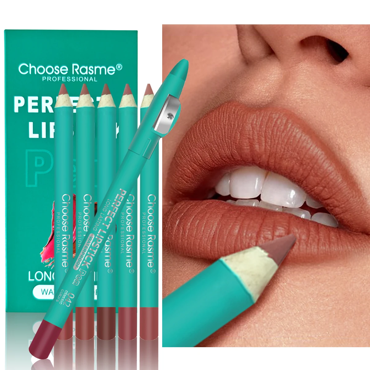 Waterproof Pencil Lipstick Set Pen Matte Lip Liner Long Lasting Makeup Pens Easy to Wear Non-stick Cup Cosmetics Kits 6Pcs/Set