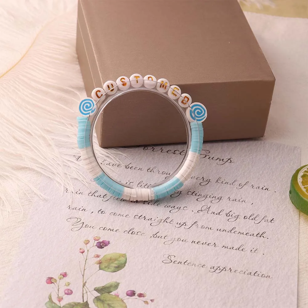 CustomedHandmadeMermaidBohemian2RupeesItemsSoftColorsPotteryBraceletJewelryForWomen