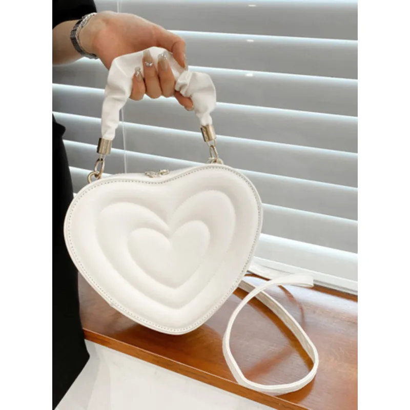 Trendy Shoulder Bag Shaped Heart Cute Crossbody Handbags For Women Casual High-Quality Messenger Versatile Luxury Multicolored