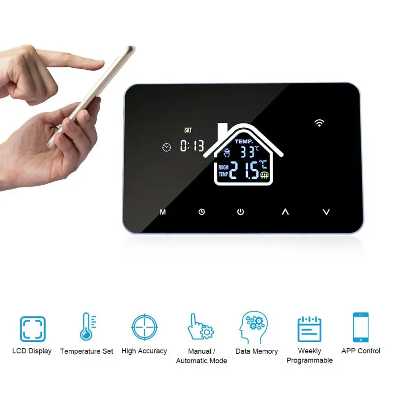 

Tuya Wifi Smart Thermostat Temperatur Hogar Inteligente Suport Alexa Google Home Water Gas Boiler Floor Heating Small 3A 16A Sen