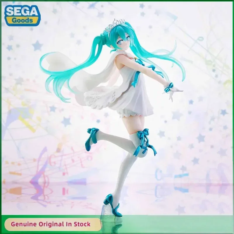 

SEGA Original SPM VOCALOID Hatsune Miku 15th Anniversary Super Angel Miku Action Figure Collectible Model Hobbies Ornaments