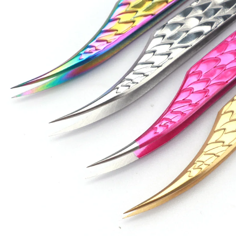 Description Picture 5 of item6PCS Eyelashes Tweezers Set Curved Isolation Boot Volume False Lash Extension Clip Tongs Precise Nail Art Makeup Tools Supplies