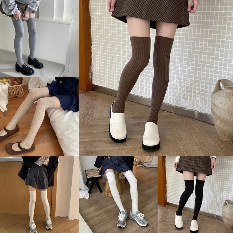 

Cotton Thigh High Socks for Women,Long Knee High Socks Sweet Over The Knee Socks Boot Stockings Warmer Leg Warmers 37JB