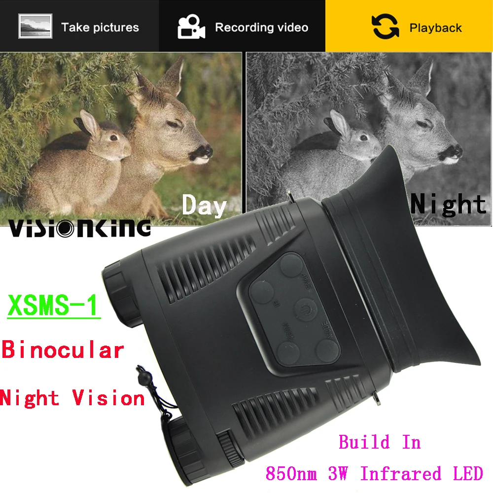 

Visionking 7X Digital Zoom Hunting Night Vision Binocular IR 850nm 3W Infared LED Vedio Photograph Telescope for Camping Fishing