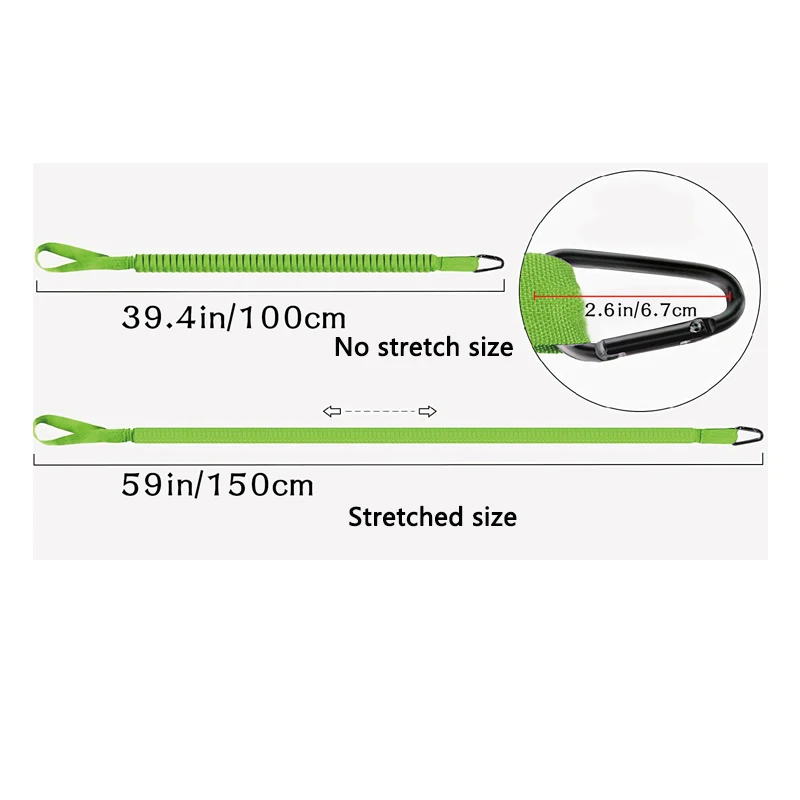 1PC Elastic Kayak Paddle Leash Adjustable With Safety Hook Fishing Rod Pole Coiled Lanyard Cord Tie Rope Rowing Boat Accessories 3