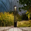 Outdoor LED Bollard Landscape Light Black Garden Pathway Lighting Fixtures Floor Lawn Lamp for Pillar Driveway Patio Yard Decora 2