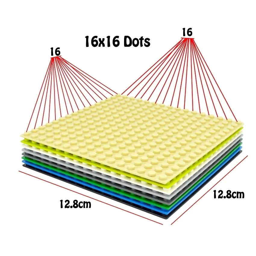 2PCS 16X16 Dots Small Particle Compatible DIY Building Blocks Baseplates Bricks Educational Assemblage Base Plates Toys for Kids building block toys building block toy building blocks baseplate