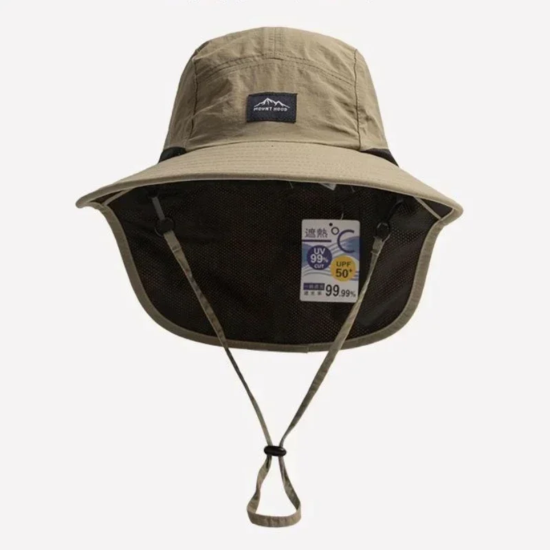 Unisex Summer Wide Brim Waterproof and Quick drying Panama Caps Outdoor Visor Bucket Hats Mesh Breathable Sun Hat with Neck Flap sun hats