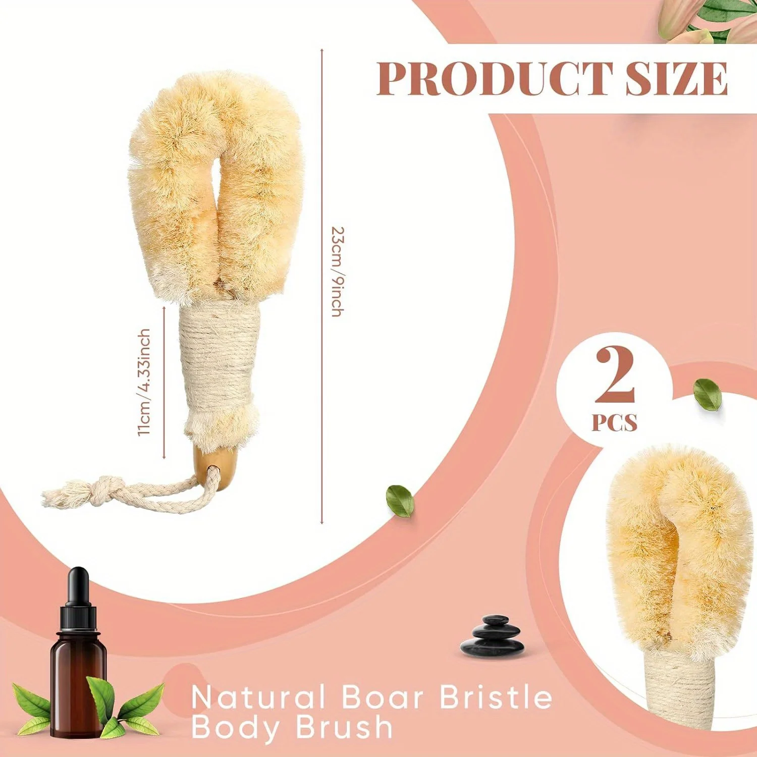 Bath & Shower Dry Skin and Body Sisal Brush Fibers to Improve Blood Circulation Exfoliate Skin Reduce Cellulite Skin Care Tools