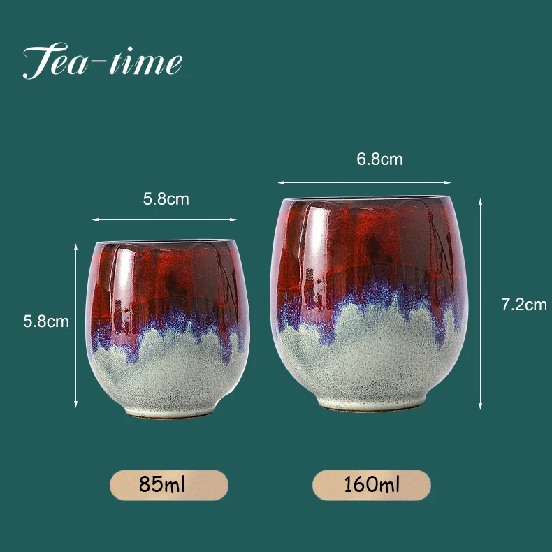 Japanese Style Teacup Water Cup Stoneware Ceramic Coffee Cups Kiln Change Kungfu Teacup Beer Tea Mug 85/160ML