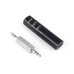 Dual - Function Wireless Bluetooth Audio Adapter with 3.5mm AUX Connection for Car and Speaker Music Streaming (Black)