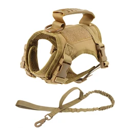 Escape-Proof Tactical Cat and Small Dog Harness with Soft Mesh and Control Handle (Brown set)