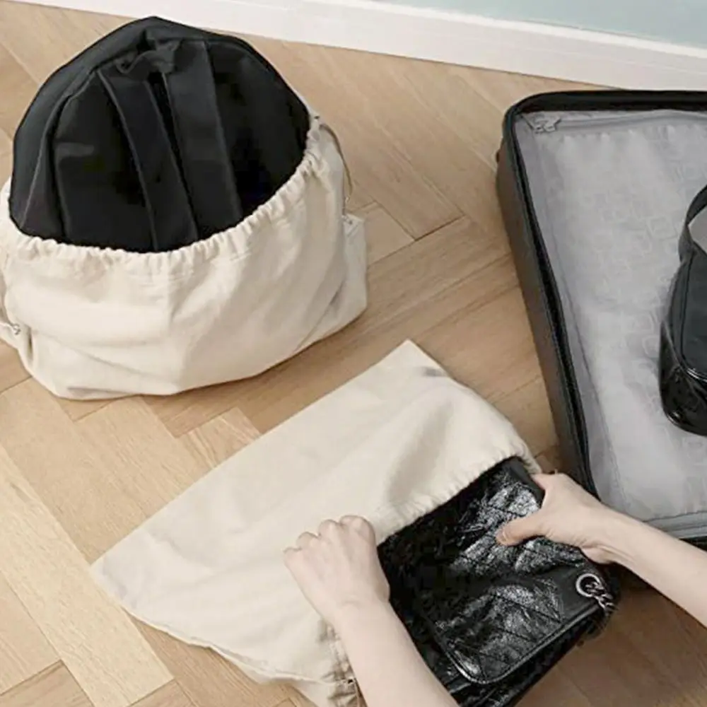 1PCS Suede Drawstring Handbag Travel Drawstring Tote Clothes Storage Dust Cover Bag Storage Bag 4
