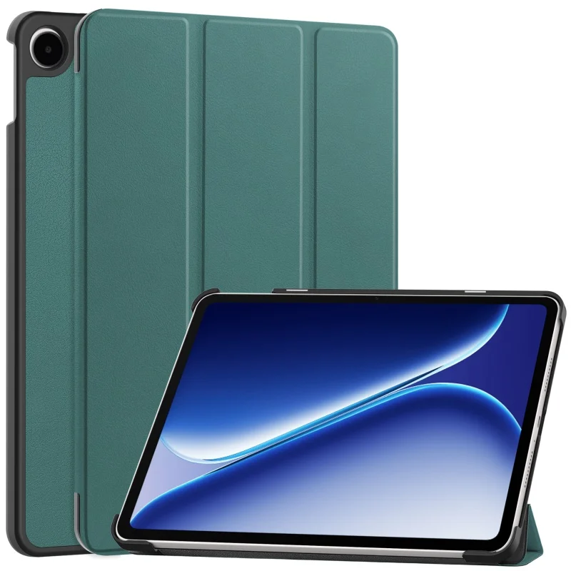 12.1 Inch Tri-Folding PU Leather Stand Cover - Premium Hard Plastic Case