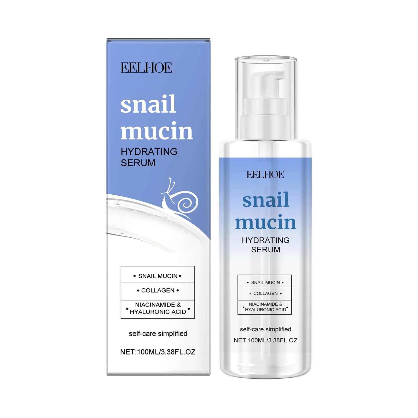 EELHOE Snail Mucin Serum Rejuvenating Shrinking Pore Firm Lift Improve Sagging Moisturize Brightening Skin Face Care Cream 100ml 2