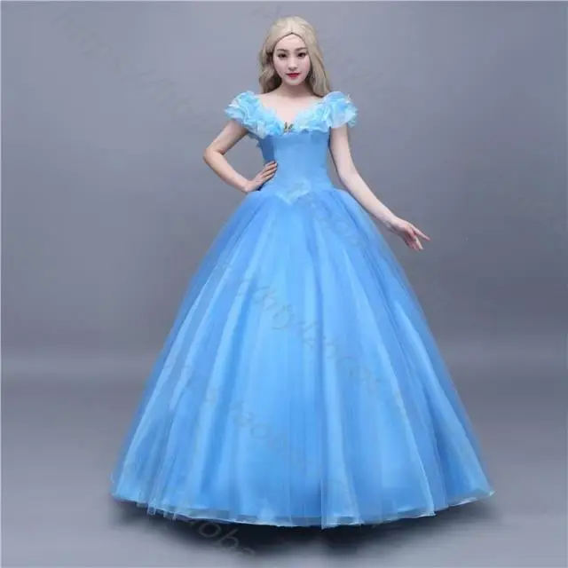 Cosplaydiy Princess Dress Gorgeous Costume Cosplay Blue Ball Gown Moive ...