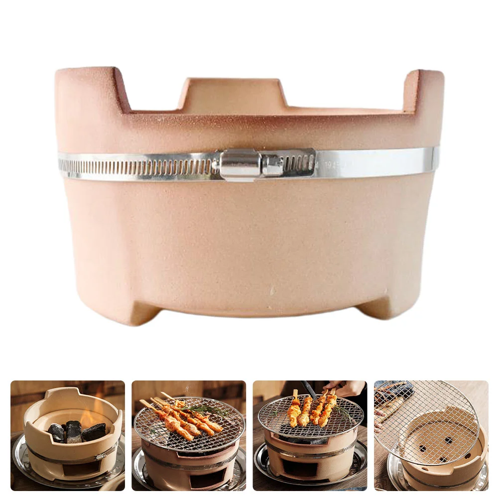 

Portable Grill Clay Charcoal Grills Carbon Stove Mini Bbq Stove Camping Stove Barbecue Grilling Stove Portable Charcoal