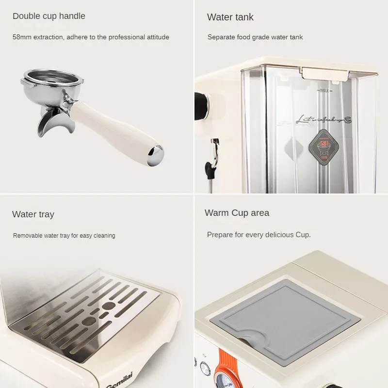 Italian Semi-automatic Home Coffee Machine Low-pressure Pre-infusion Function Pump-type Small Espresso Machine Coffee