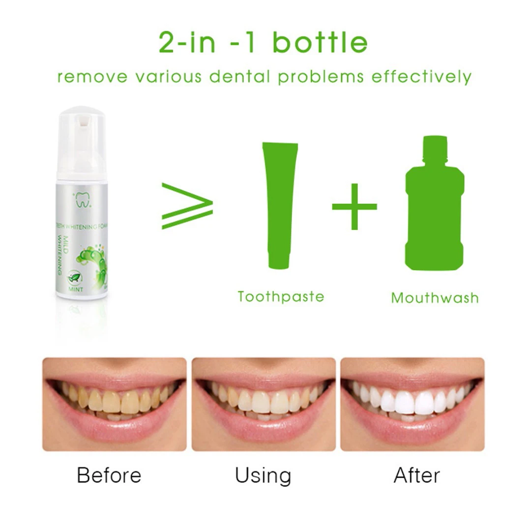 

1 Set 50ml Breath Toothpaste Mousse Mouthwash Tooth Whitening Foam Teeth Deep Cleaning Oral Hygiene Dental Tool Health Beauty