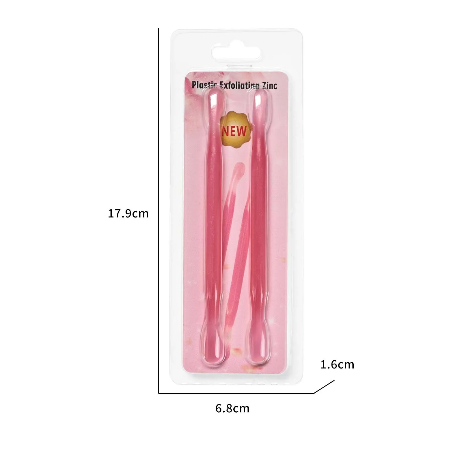 2pcs Nail Cuticle Pusher Plastic Double End Reusable Manicure Cuticle Dead Skin Remove Pedicure Sticks Nail Art Clean Care Tool