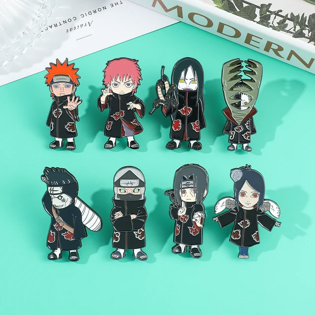 Anime naruto lapela pinos para mochilas akatsuki nuvem vermelha