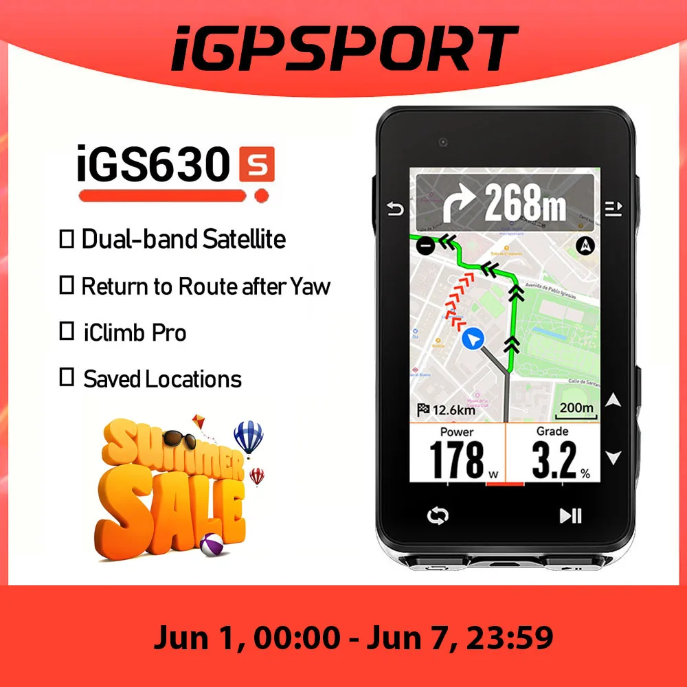 IGPSPORT-ordenador para bicicleta iGS630S velocímetro inalámbrico de doble banda GNSS GPS planificación de escalada inteligente odómetro