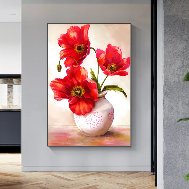 Diamond Painting Kits Poppy Flower 5D DIY Cross Stitch Mosaic Home Decor