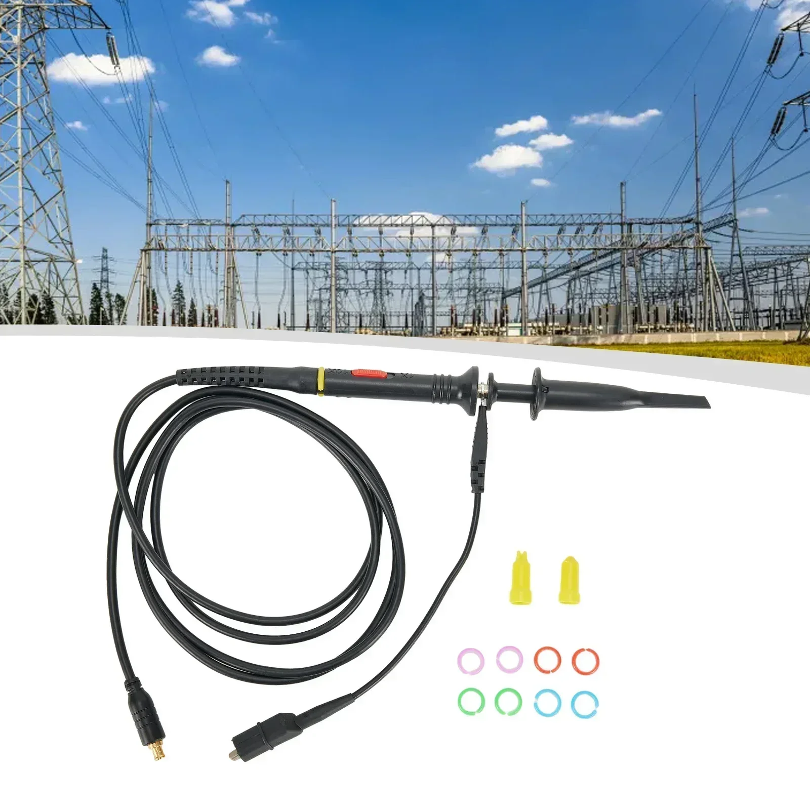 Oscilloscope probe alligator clip oscilloscope probe for portable oscilloscope 1X 10X marking ring probe hook rubber high-quality
