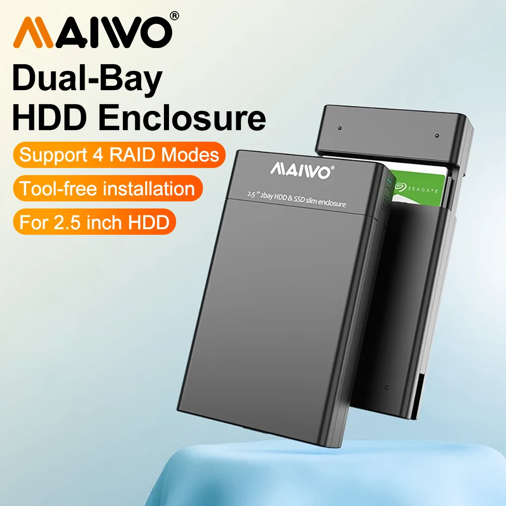 Maiwo-gabinete de Disco Rígido Externo para Disco Case Ssd Sata para Usb 3.0 Adaptador hd Hdd com Modos Raid Caixa do pc 2.5
