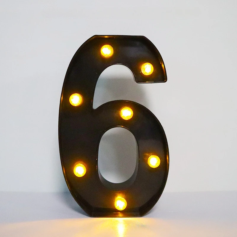 thumbnail image 1 of Letras de 22 cm con luz LED, letras del alfabeto negras, números, luz de noche, letras de Navidad para el hogar, suministros para fiestas de cumpleaños, decoración, 1 of 5