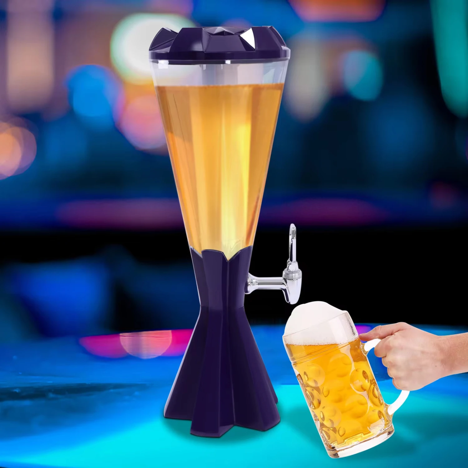 Beer Tower Dispenser 3L Drink Beverage Dispenser Tools & Accessories With Individual Ice Tube