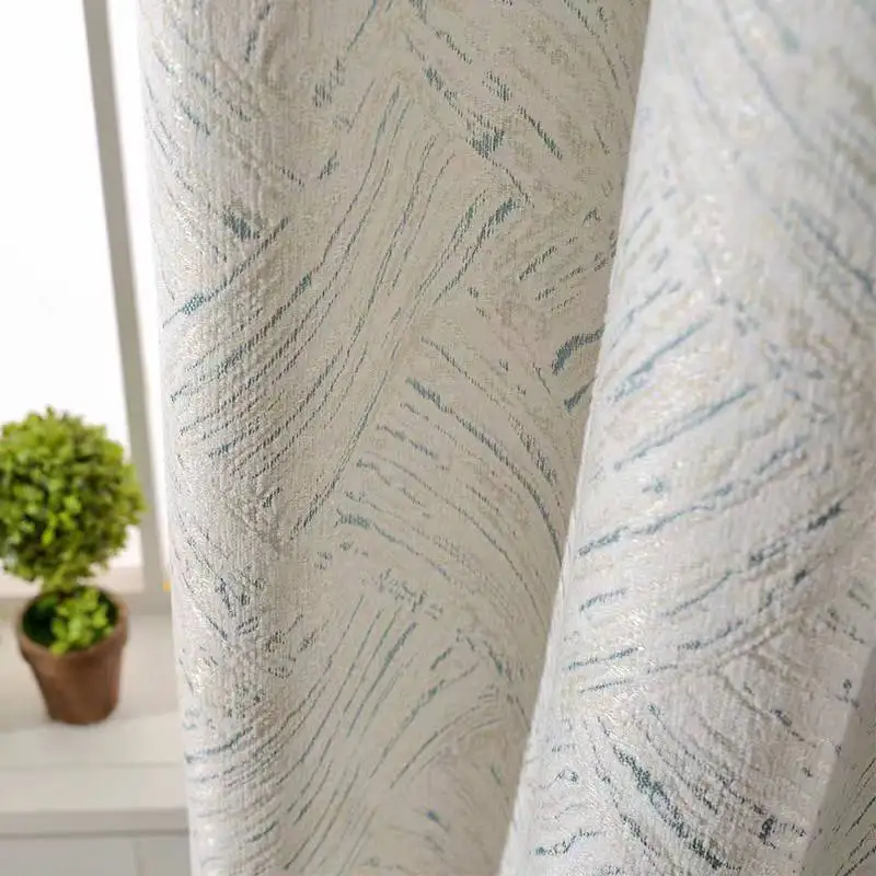 Light luxury chenille blackout curtains, simple modern study room, bedroom bay window, living room floor-to-ceiling window 2