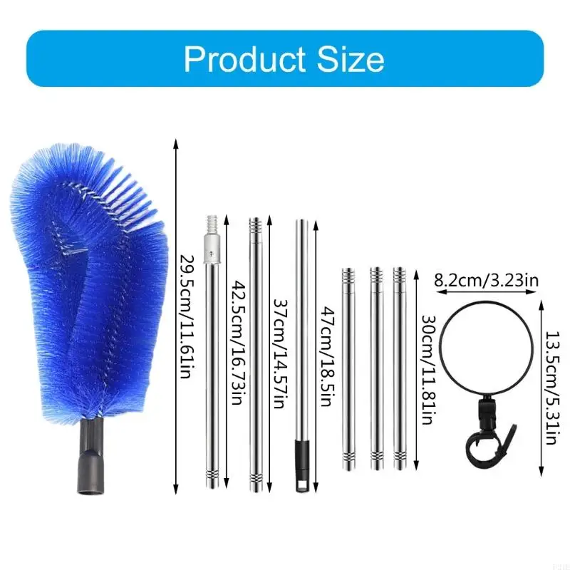 F2TE Gutter Cleaning Brush Debris Leaves Branches Remover Roofing Cleaning Scraper