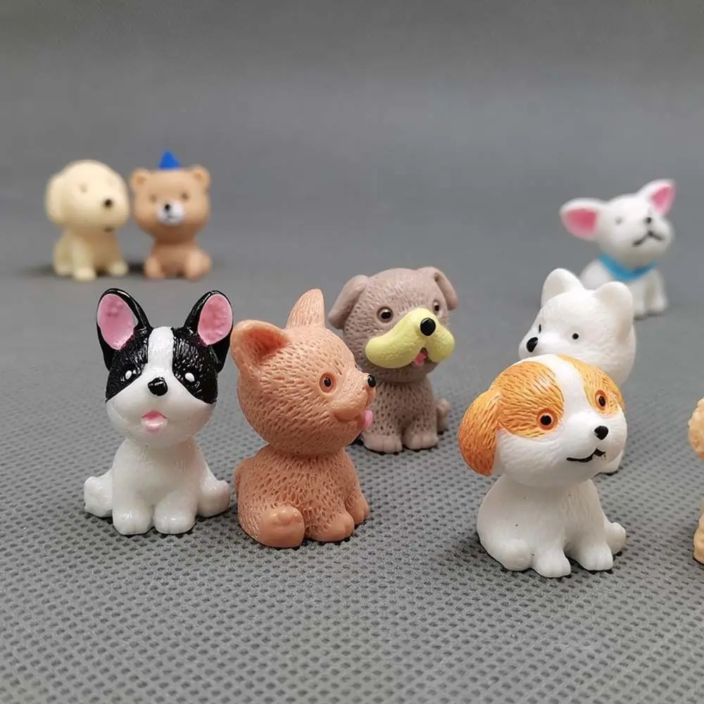 Realistic Mini Resin Dogs Home Decor Cute Animals Puppy Miniature Figurines DIY Decoration Cartoon Dog Ornaments Micro Landscape