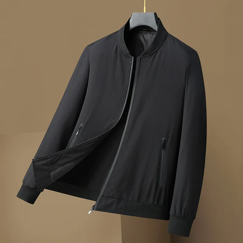 

New Arrival Fashion Suepr Large Men's Baseball Collar, Casual Striped Business Jacket Plus Size L XL 2XL 3XL 4XL 5XL 6XL 7XL 8XL